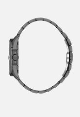 Daniel Klein Mens Black Watch With Gun Blue Dial