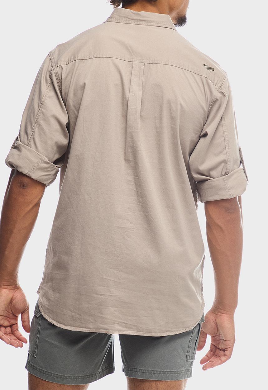 Jeep Mens Willys Long Sleeve Workshirt In Khaki