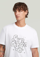 G-Star Raw Mens White Hd Print R T-Shirt
