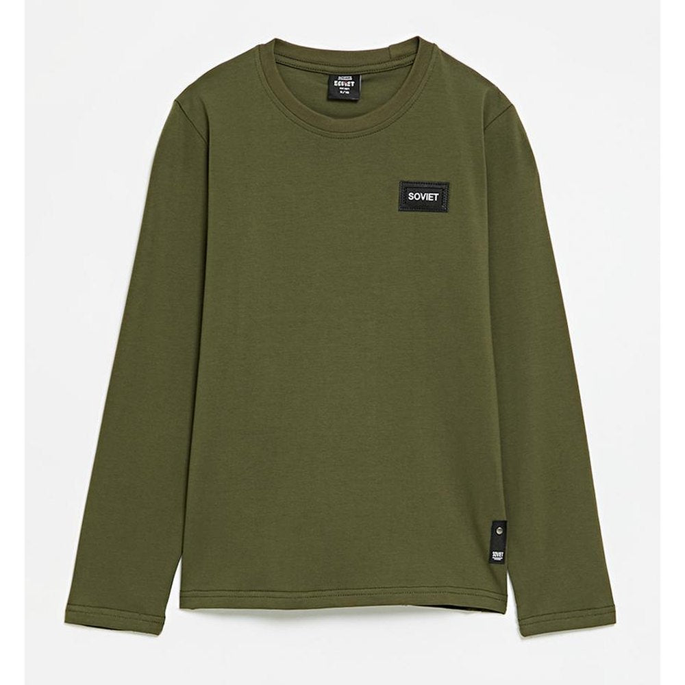 Soviet Boys Kobi Long Sleeves Crew Neck T-Shirts In Olive