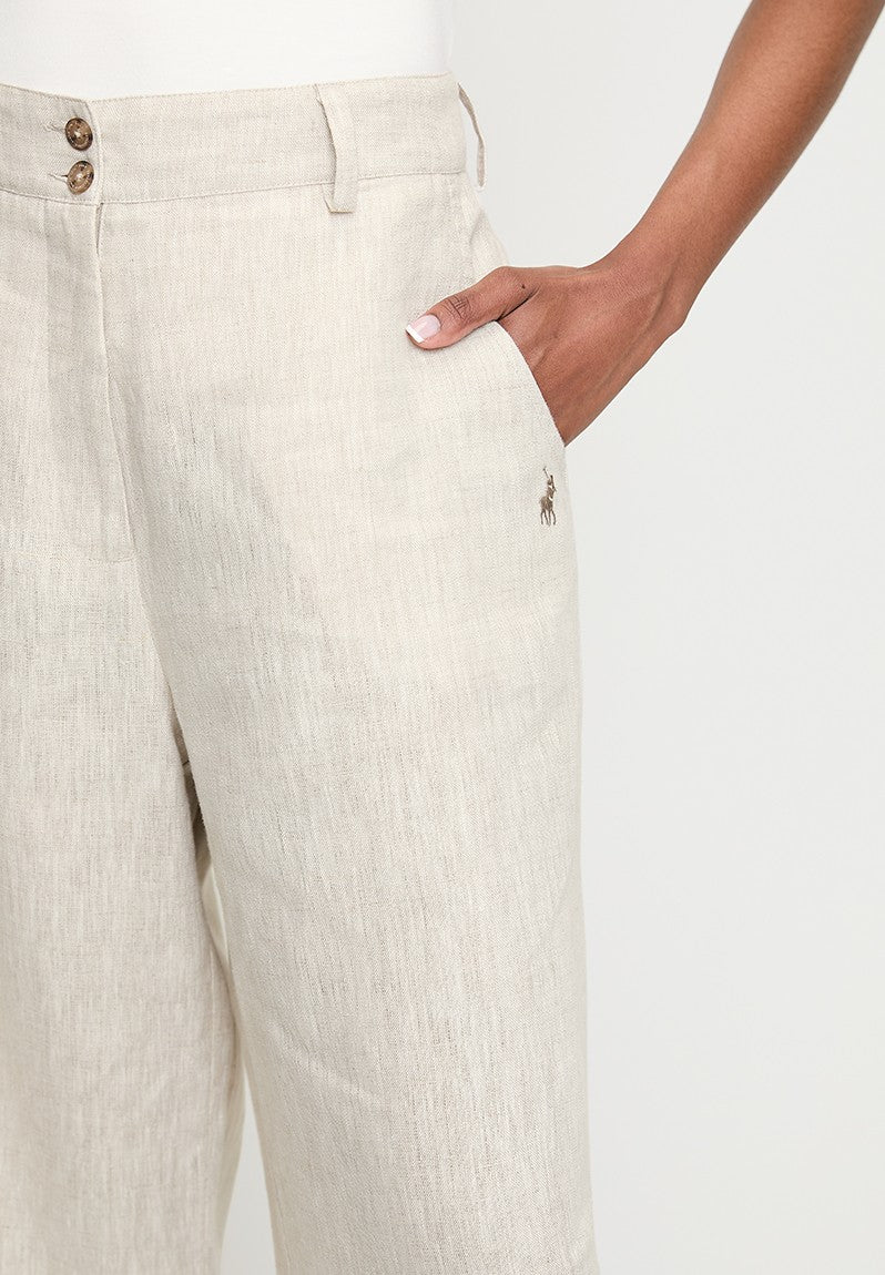 Polo Wmn Nia Linen Pant Stone