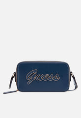 Guess Carra Mini Crossbody Top Zip Bag In navy