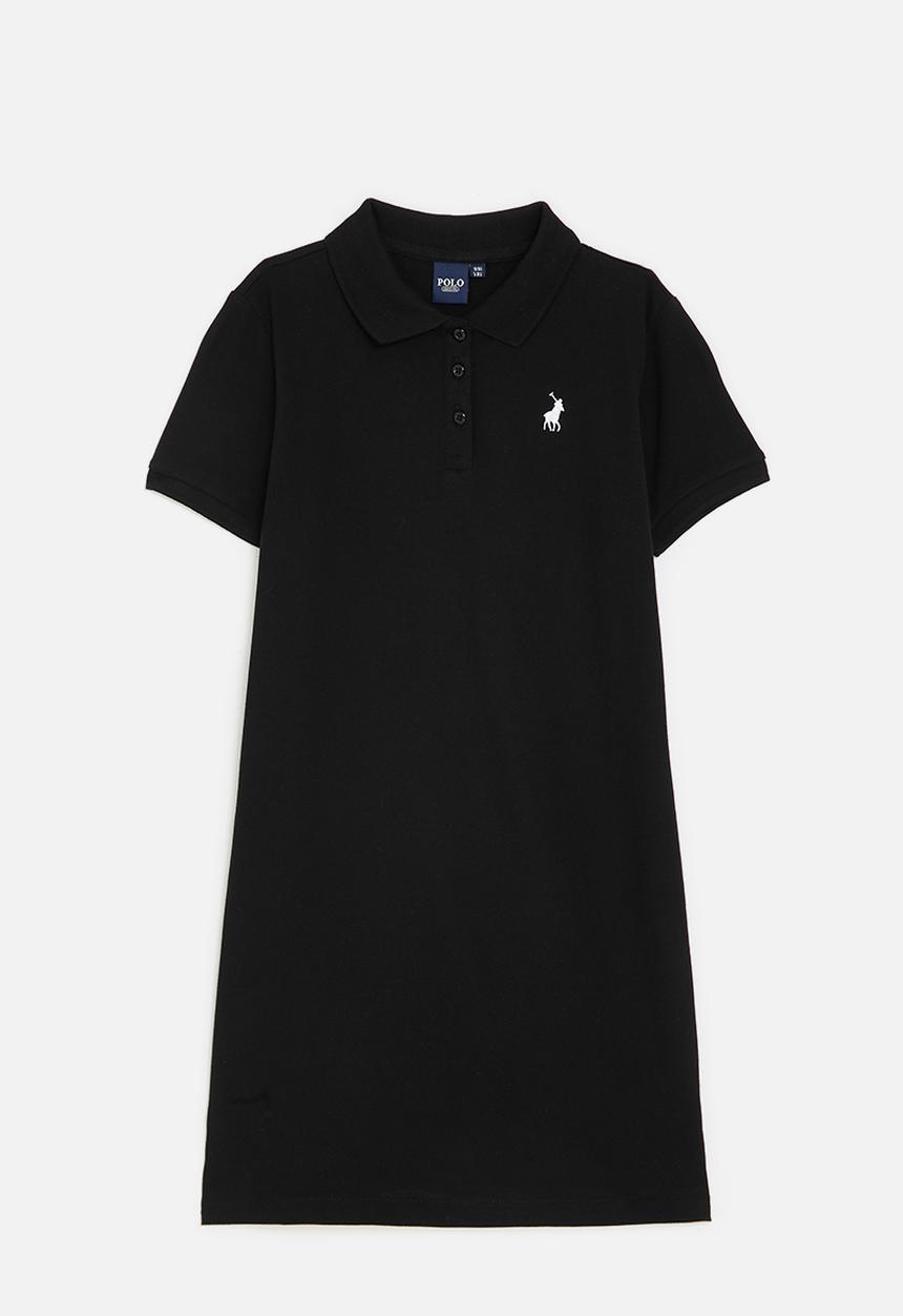 Polo Girls Dakota Short Sleeve Golfer Dress In Black