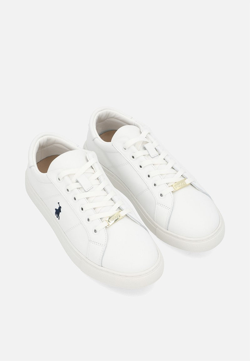 Polo Ladies Classic Leather Sneakers In White