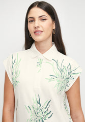 Polo Wmn Hailey Ss Printed Golfer Off White