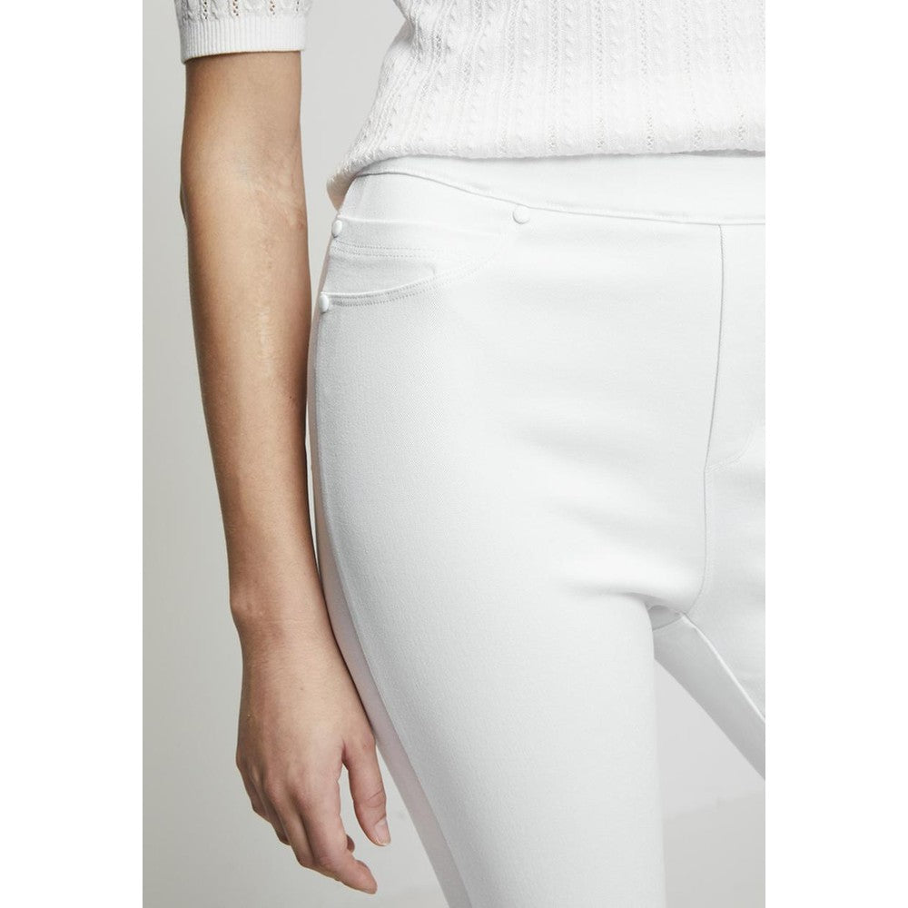 Stella Morgan Ladies Mid-Waist Narrow Waistband Pants In White
