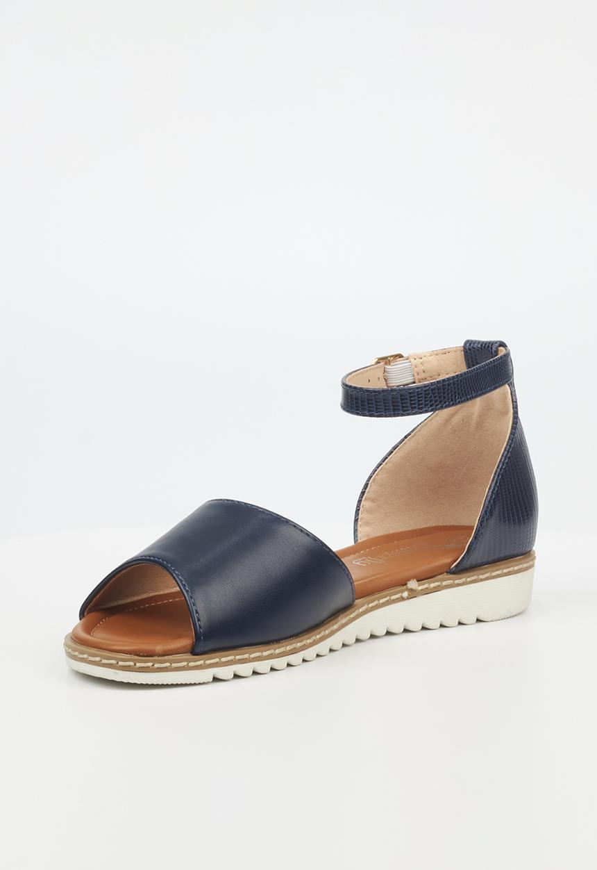 Butterfly Feet Ladies Walnut 2 Sandals In Navy Blue
