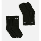 Nike Unisex Kiddies Basic 3 Pack Crew Socks In Black