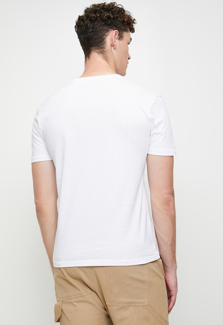 Guess Mens Aidy Cn Ss Tee White