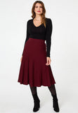 Stella Morgan High Waist Knitted A-Line Skirt In Wine