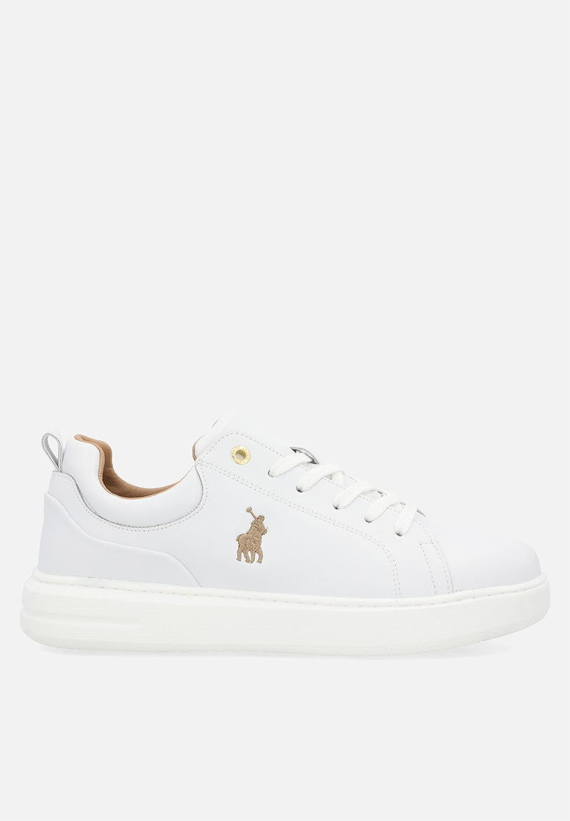 Polo Womens Leather Sneakers In White