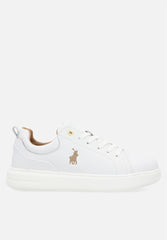 Polo Womens Leather Sneakers In White