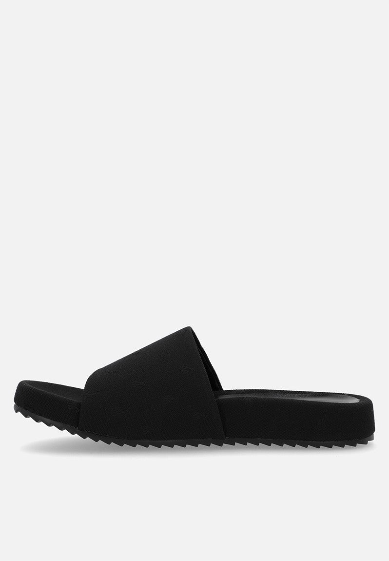 Polo 0050080 Mens Jacquard Pony Pool Slide Black