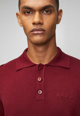 Ben Sherman Knit Sportshirt In Berry