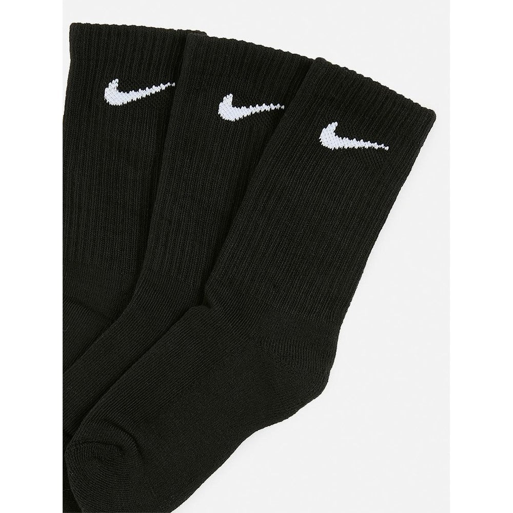 Nike Unisex Kiddies Basic 3 Pack Crew Socks In Black