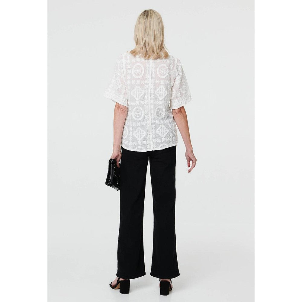 Stella Morgan Ladies Embroidered Shirt In White