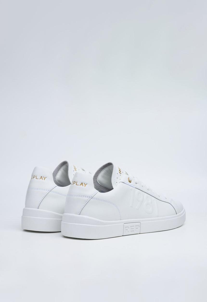 Replay Mens Polys M Deboss Sneakers In White