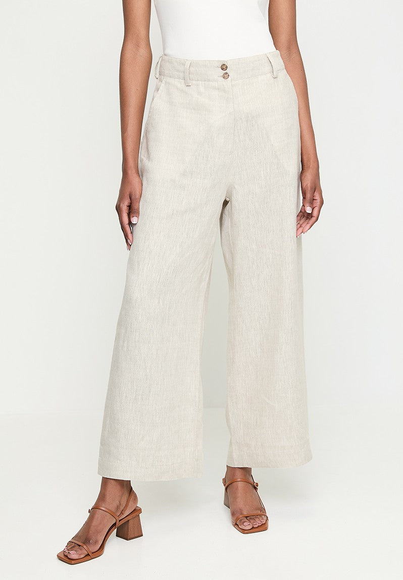 Polo Wmn Nia Linen Pant Stone