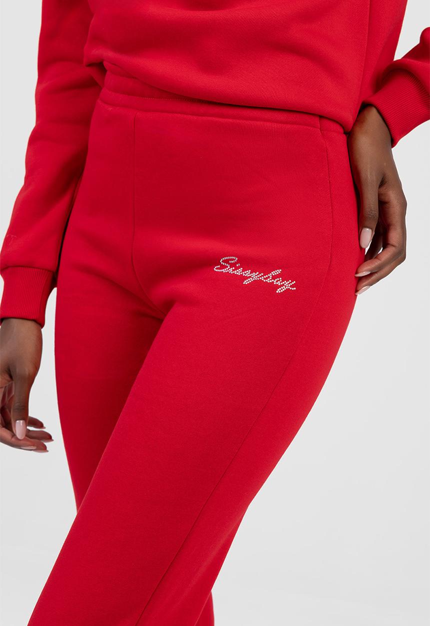Sissy boy Womens Logo Sweat Pants With Cursive In Red