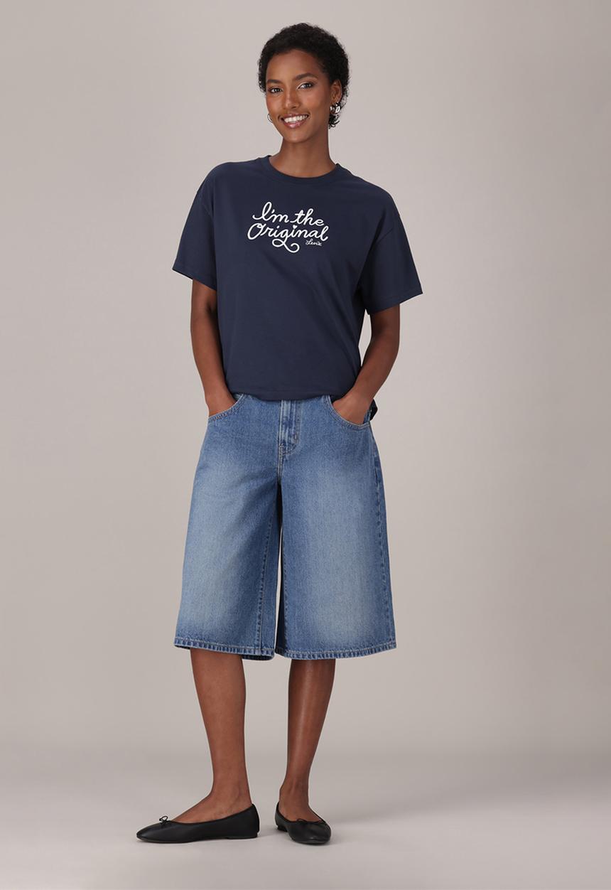 Levis Womens Super Baggy Jorts In Hazy Times