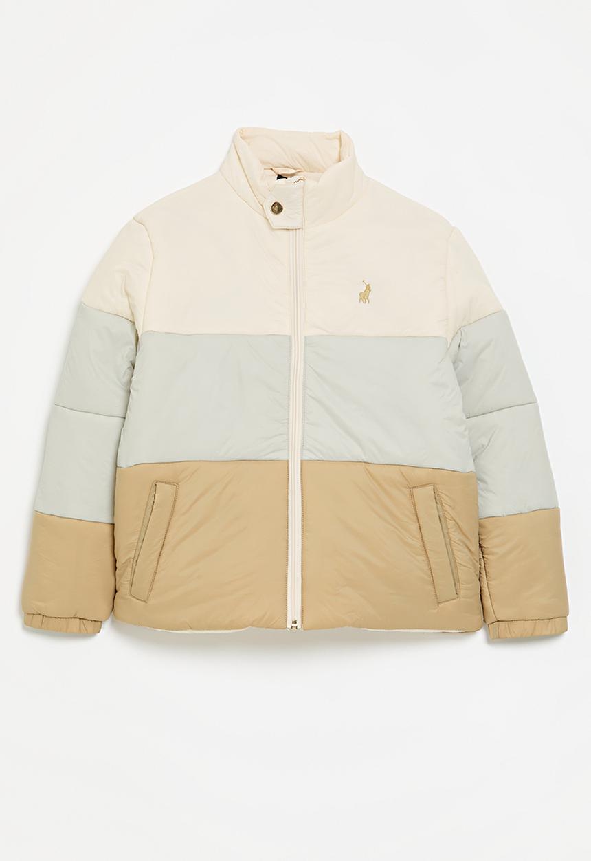 Polo Girls Bailey Colour Blocked Puffer Jacket In Multi