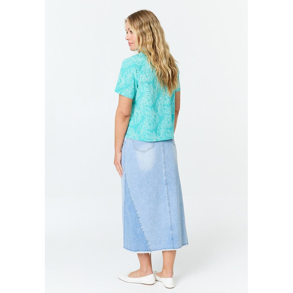 Mandi Flower Print Blouse In Blue