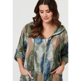 Izabel London Ladies Hooded Blouse In Khaki