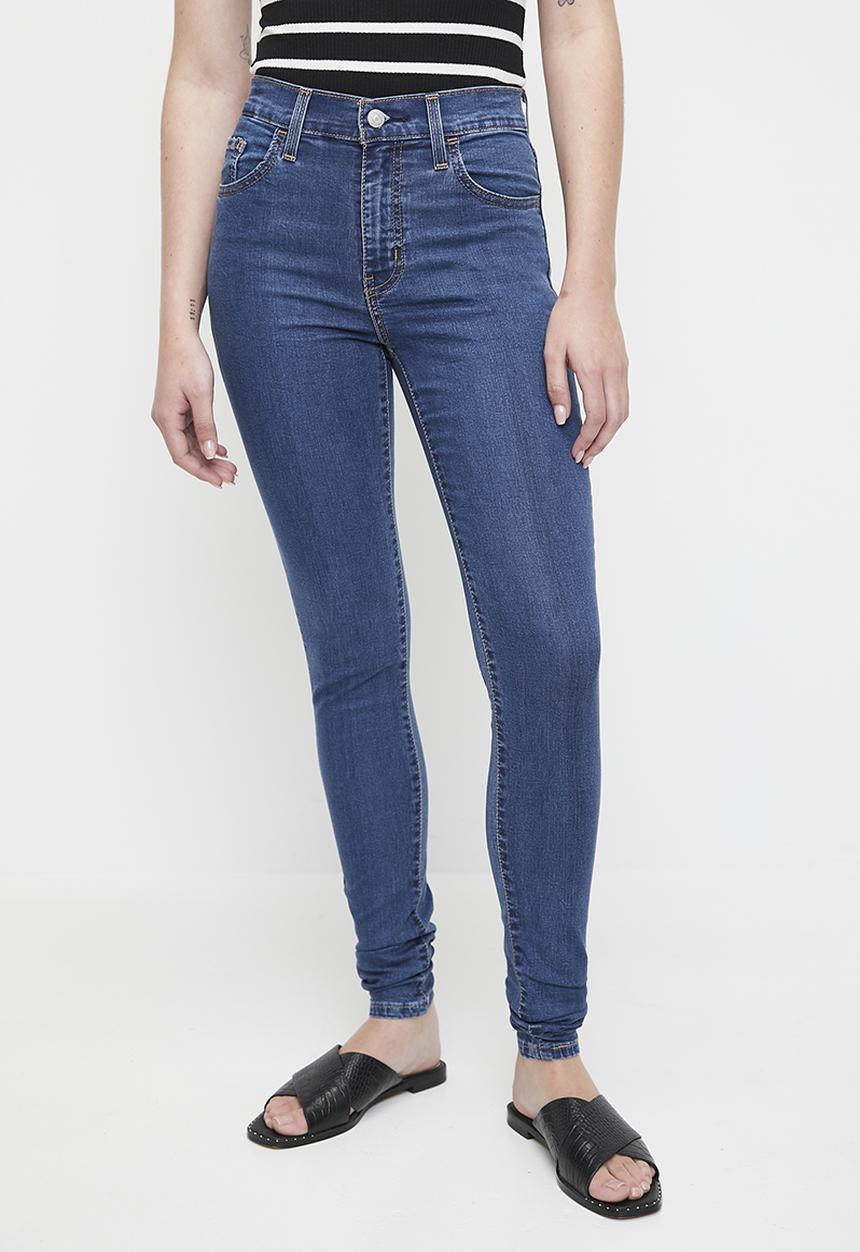 Levis Ladies Hirise Super Skinny Jeans In Dark Indigo