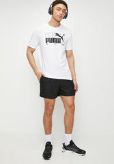 Puma Mens Whitegraphic No.1 Logo Tee