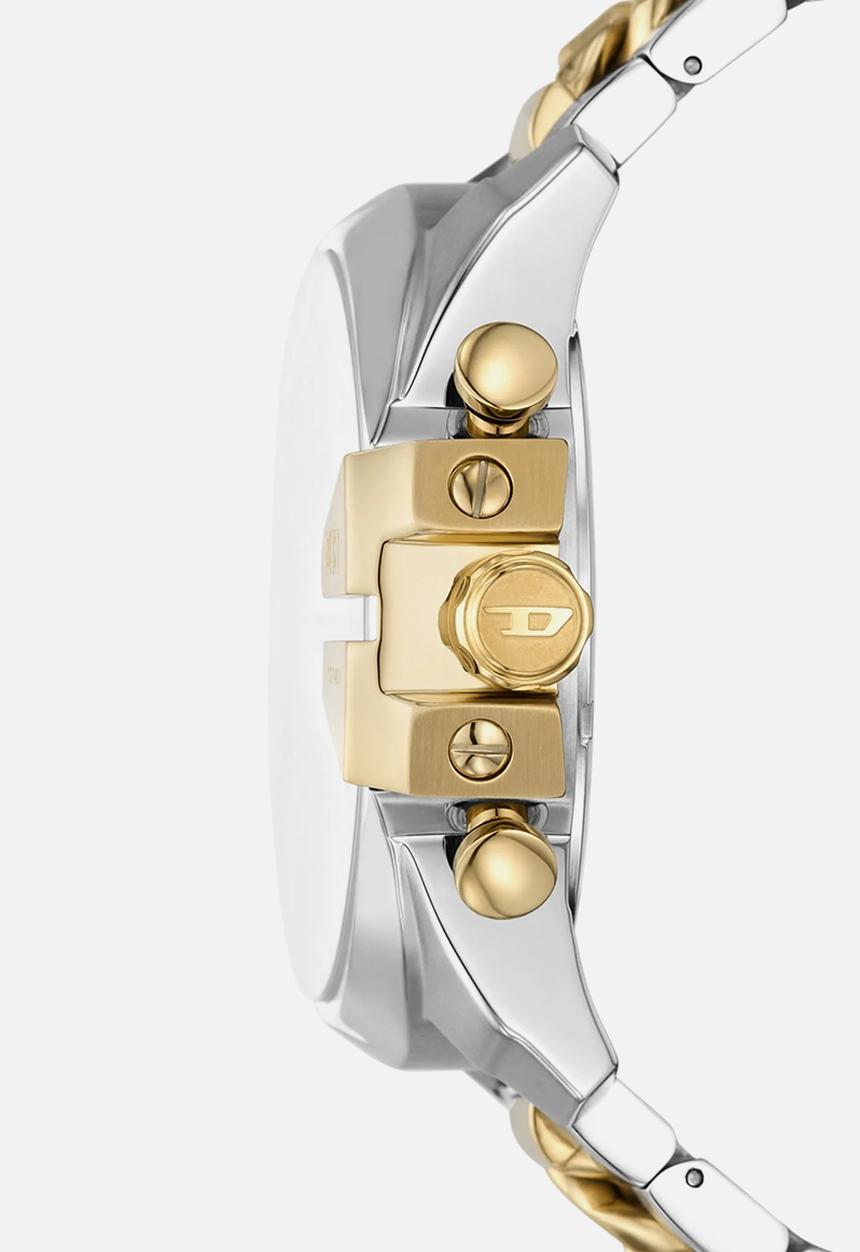 Diesel Mens Mega Chief Two Tone Watch In Silver And Gold