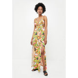 Sissy Boy Maxi With Ring Detail And Slits Dress In Multi