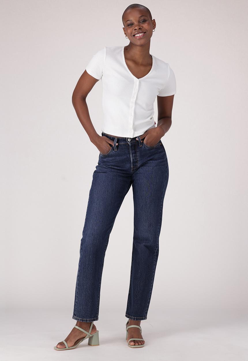 Levis Womens Curve Jeans In Dark Blue