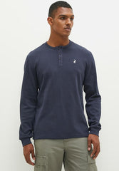 Polo 004144 Mens Ls Waffle Tee Navy