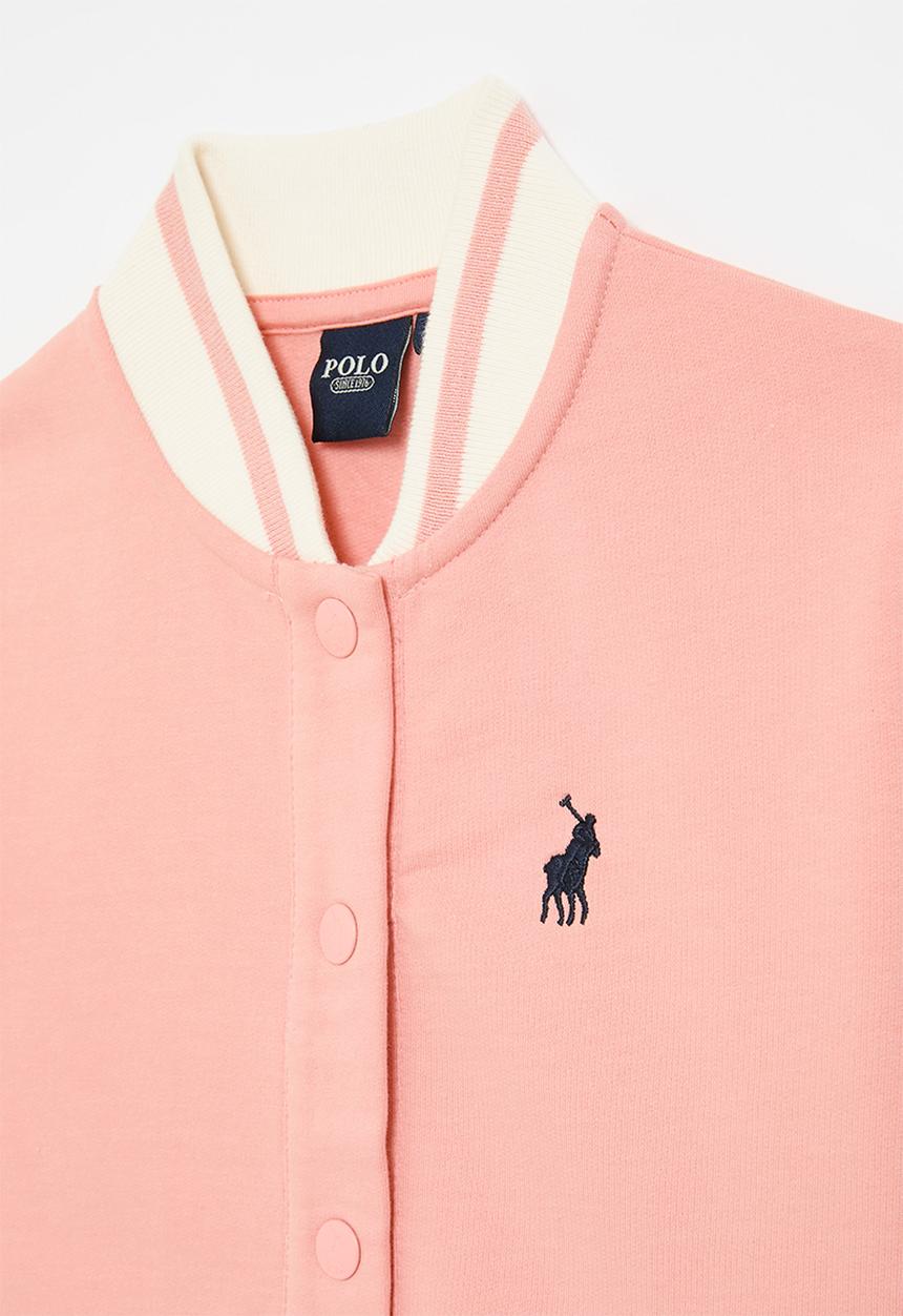Polo Girls Kiara Baseball Sweater In Peach