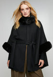 Stella Morgan Womens Melton Poncho In Black