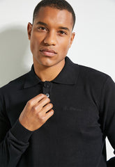 Ben Sherman Knit Sportshirt In Black