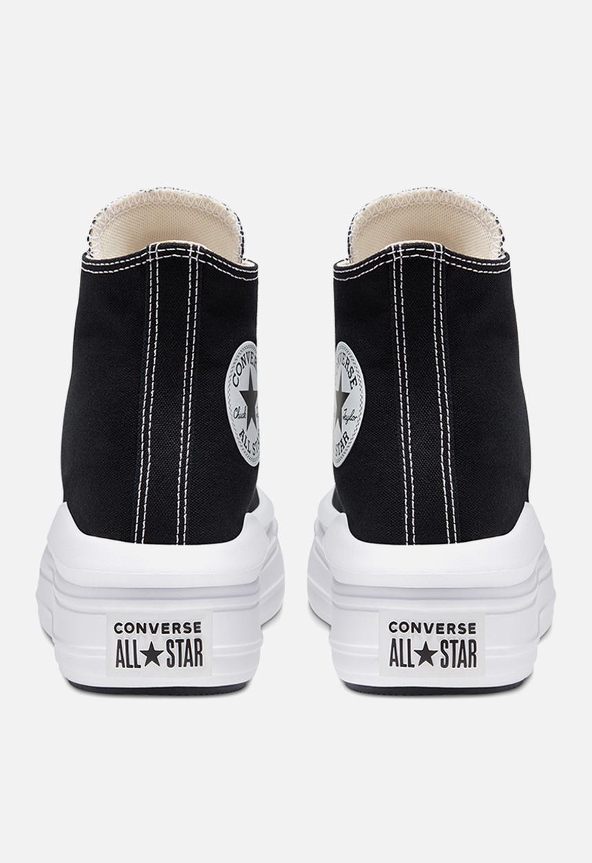 Converse Ladies Ctas Move High Canvas Shoes In Black And White