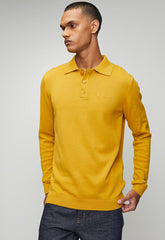 Ben Sherman Knit Sportshirt In Dijon