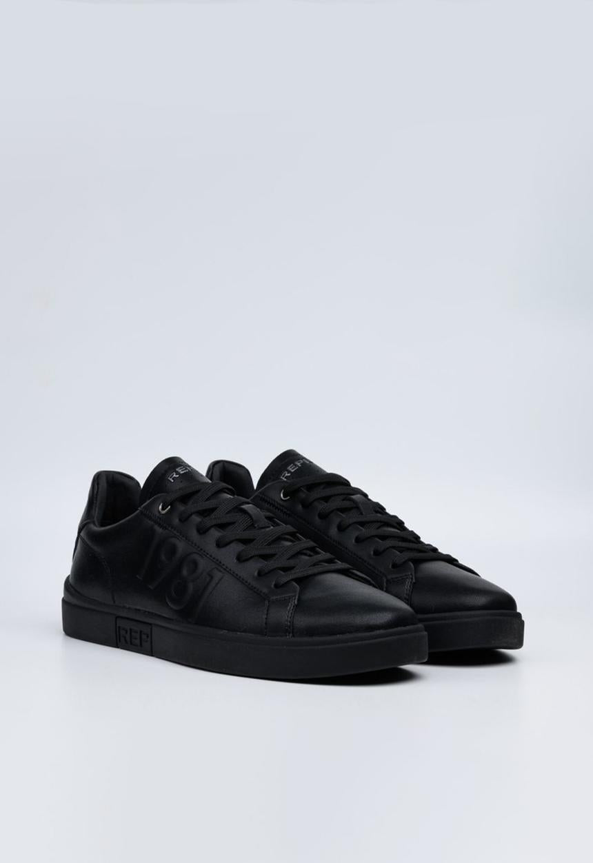 Replay Mens Polys M Deboss Sneakers In Black