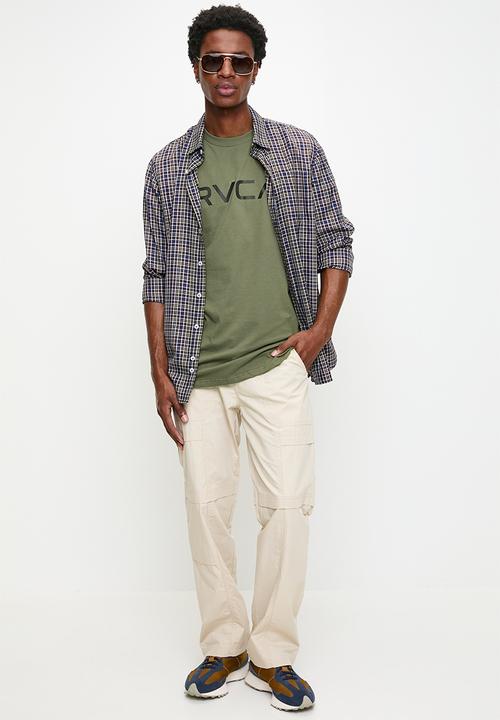 RVCA Mens Big RVCA T-Shirt In Olive