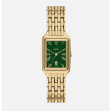 Fossil Womens Raquel Stainless Steel Watch In Gold/Green Dial