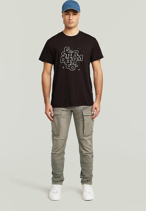 G-Star Raw Mens Black Hd Print R T-Shirt