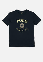 Polo Boys Logan Crested T-Shirt In Navy