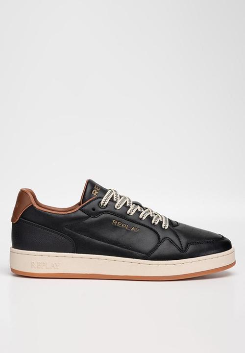 Replay Mens Smash Choice 3 Shoes In Black Cuoio