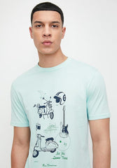 Ben Sherman W78235 Sketched Mod Zone Tee Shirt Summit