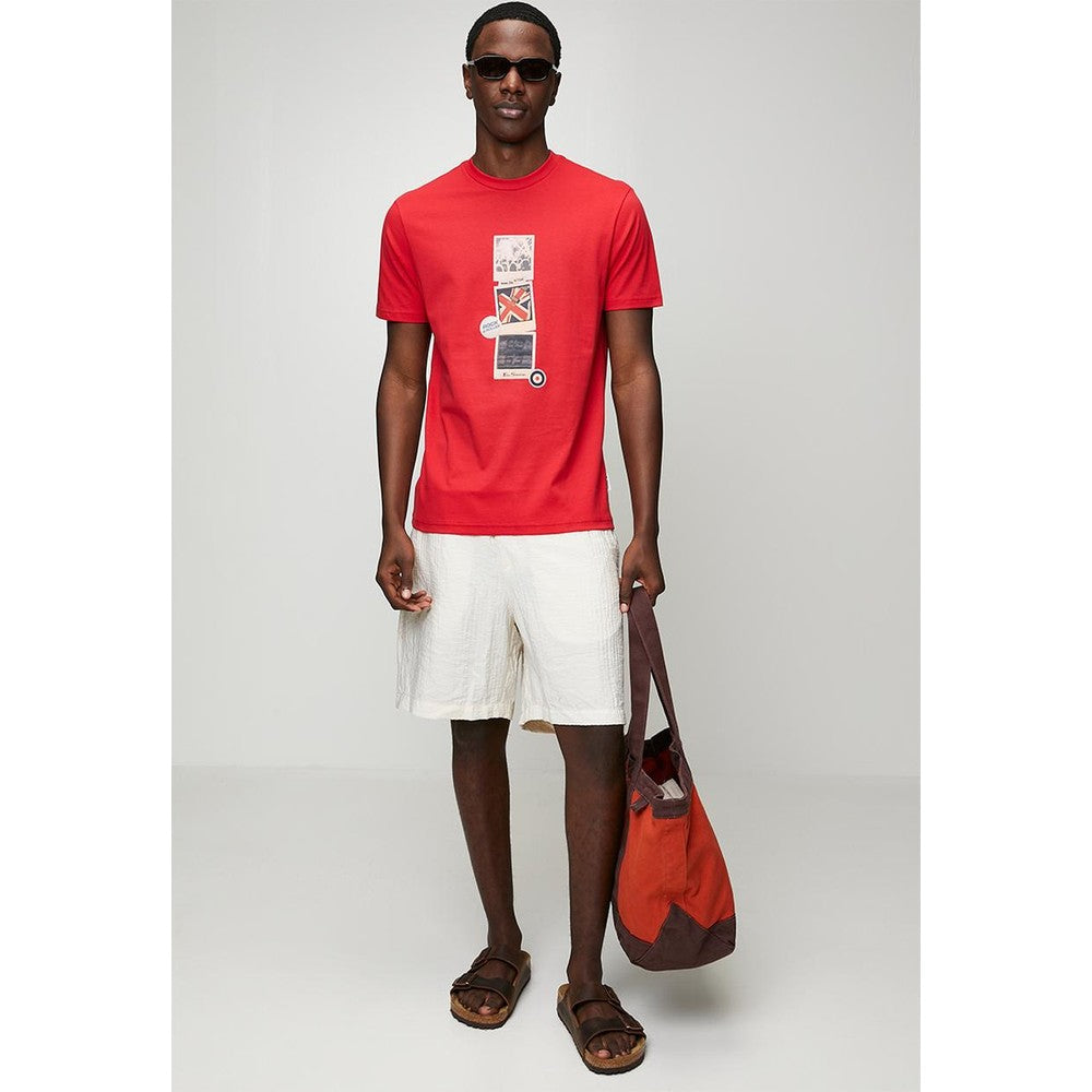 Ben Sherman Boys Brit Pop T-Shirt In Red Multi