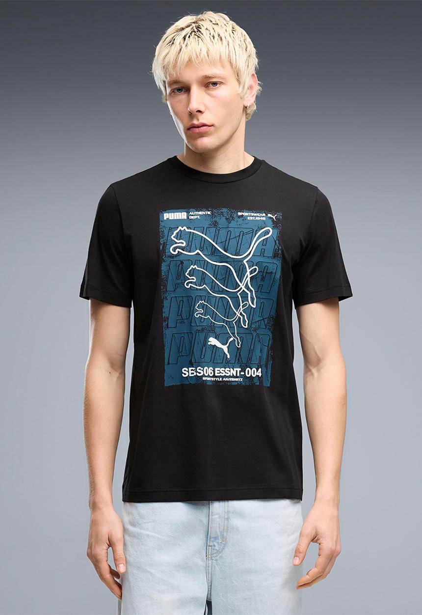 Puma Mens Graphic Box T-Shirt In Black