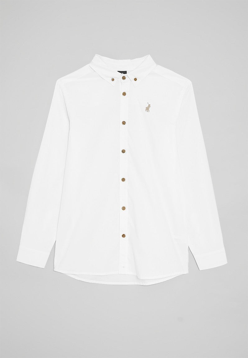 Polo Boys Nicholas Long Sleeve Shirt In White