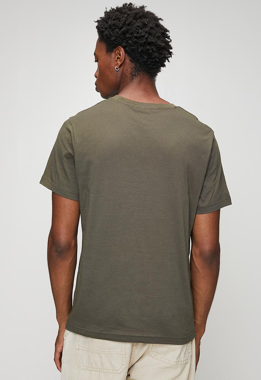 Replay Mens Basic Logo T-shirt In Mud Green