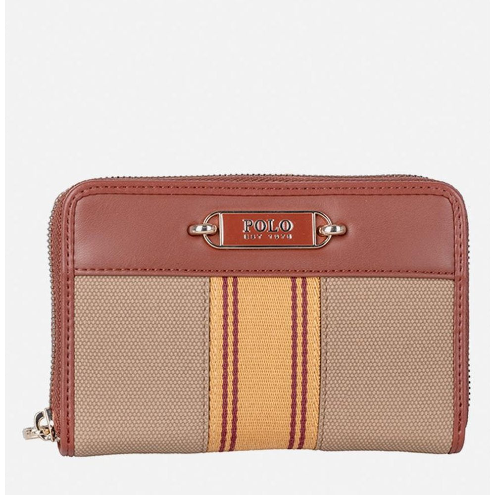 Polo Riviera Smalls Medium Zip Around Purse In Tan